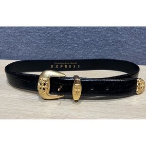 Express Women's Belt with Black and Gold Accents